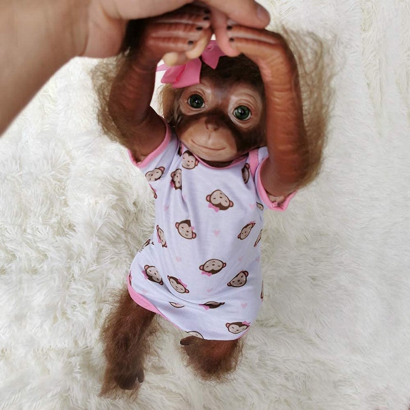 Wamdoll 20 inches 50CM Realistic Reborn Monkey Baby Dolls Weighted Body Very Soft Silicone Vinyl Lifelike Collectible Flexible Doll Feel Real - Image 2